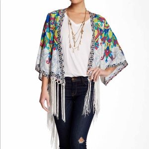 JEALOUS TOMATO Printed Fringe Kimono